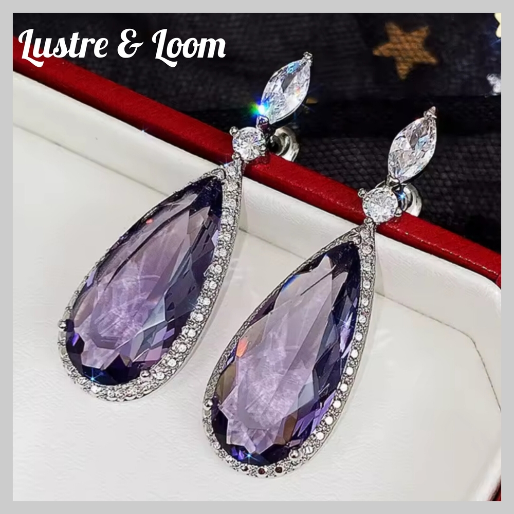 Purple Teardrop Earrings